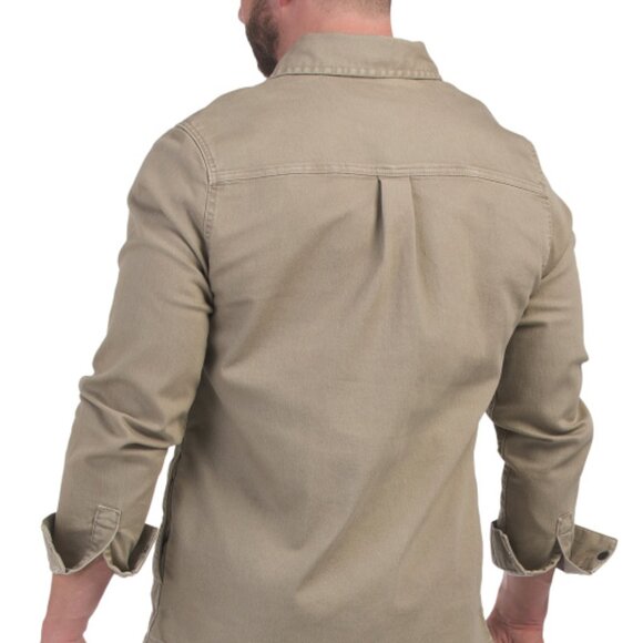 NEW BUFFALO DAVID BITTON Josh Ring Spun Denim Shirt Jackt mink for men 362mn - Picture 3 of 4